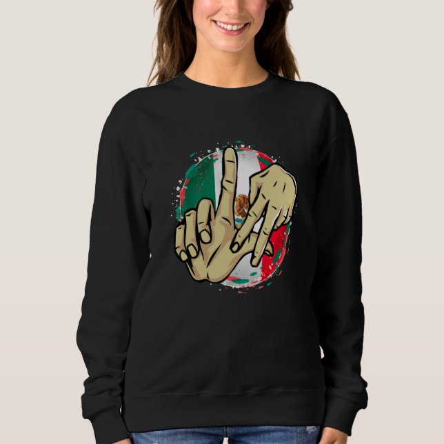 Sweatshirt Los Angeles California Chicano Mexico Flag LA Hand (Devant)