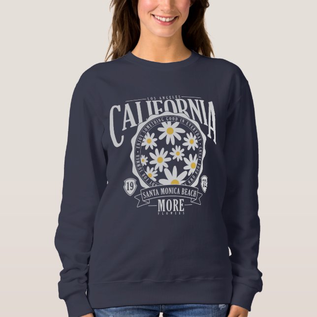 Sweatshirt Los Angeles California Floral Graphic (Devant)