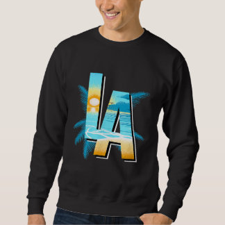 Sweatshirt Los Angeles Sunset Palm Trees Californie Surf