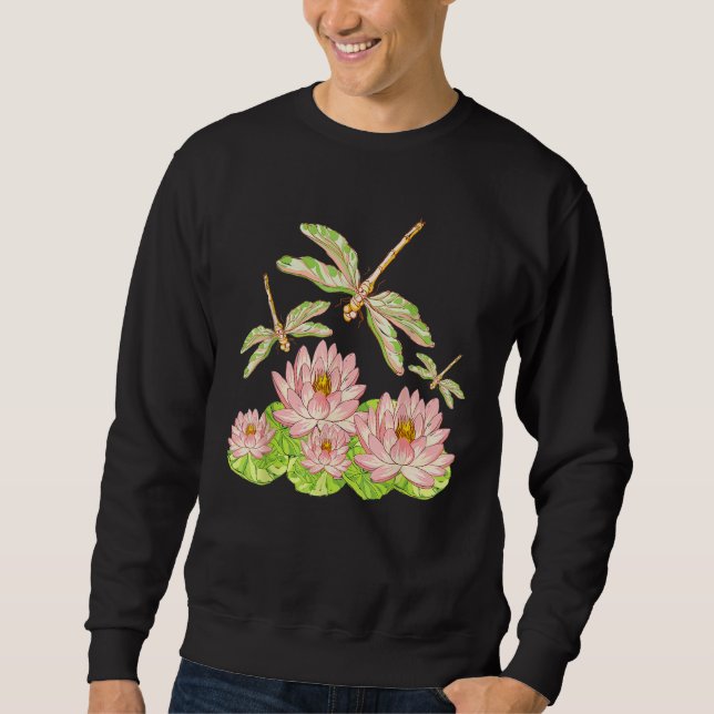 Sweatshirt Lotus Blossom Dragonfly  Lotus (Devant)
