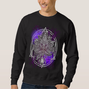 Sweatshirt Lotus Cristaux Zen Fleur De Vie Hippie Géométrie S