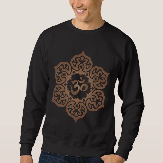 Sweatshirt Lotus en pierre vieilli Yoga Om (Devant)