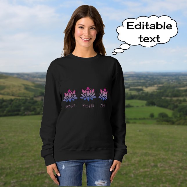 Sweatshirt Lotus fleur texte personnalisé (Créateur téléchargé)