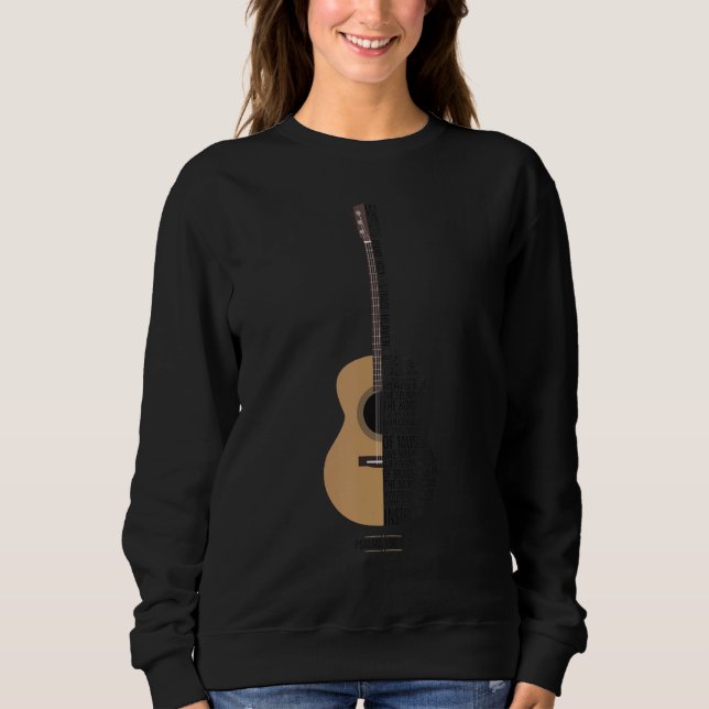 Sweatshirt Louez-le avec des cordes -Psaume 150- Guita acoust (Devant)