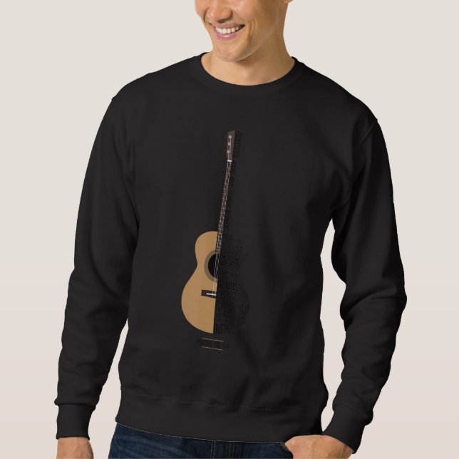 Sweatshirt Louez-le avec des cordes -Psaume 150- Guita acoust (Devant)