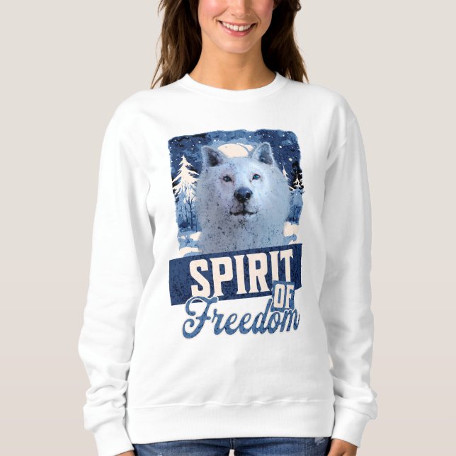Sweatshirt Loup Arctique Esprit de Liberté Création Faunique (Devant)