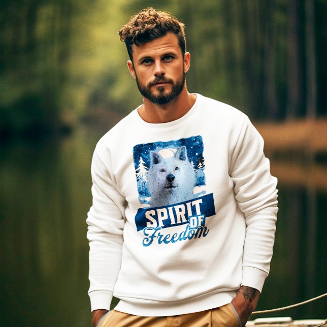 Sweatshirt Loup Arctique Esprit de Liberté Création Faunique (Créateur téléchargé)