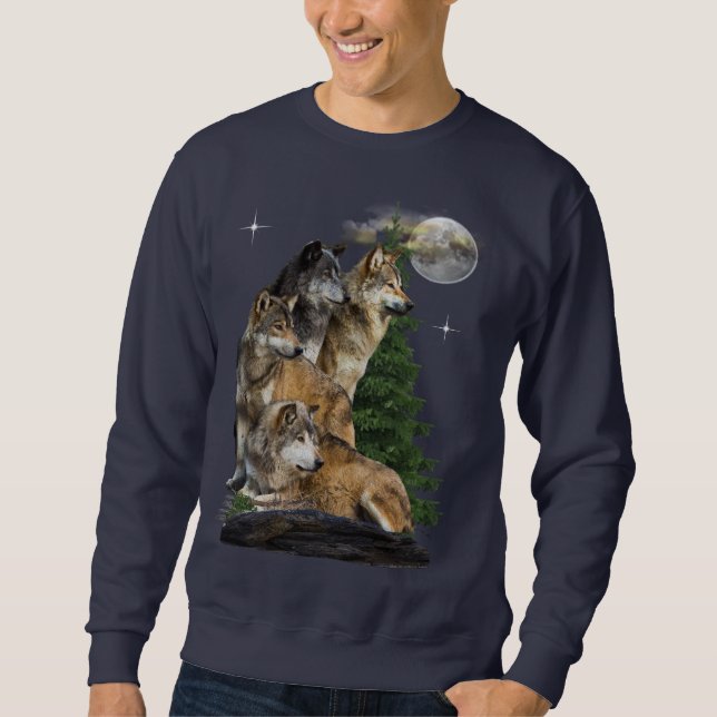 Sweatshirt Loup et lune (Devant)