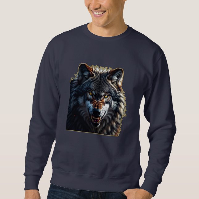 Sweatshirt Loup Féroce – Symbole de Force et de Liberté (Devant)