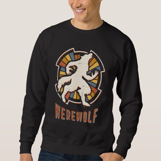 Sweatshirt Loup-garou Vintage Classique Rétro Amour (Devant)