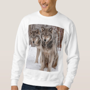 Sweatshirt Loup gris-oriental 