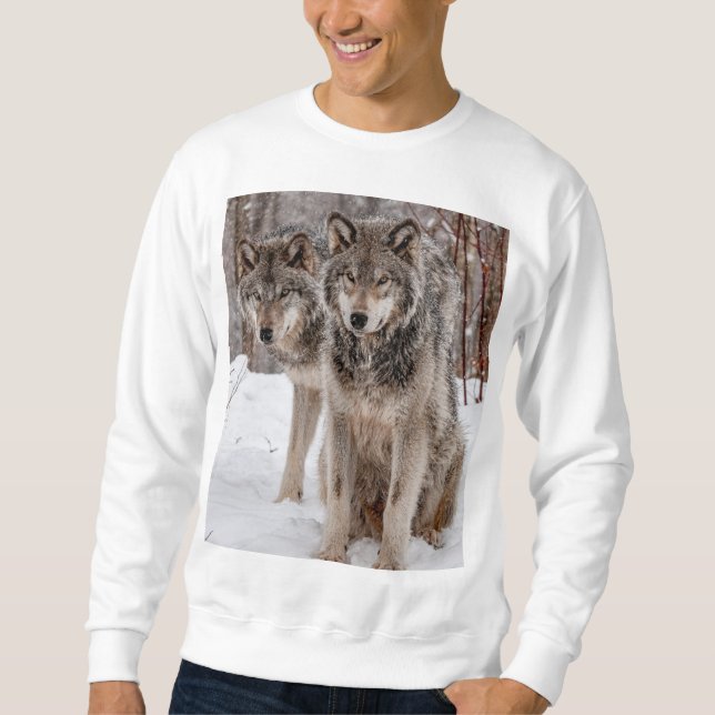 Sweatshirt Loup gris-oriental  (Devant)