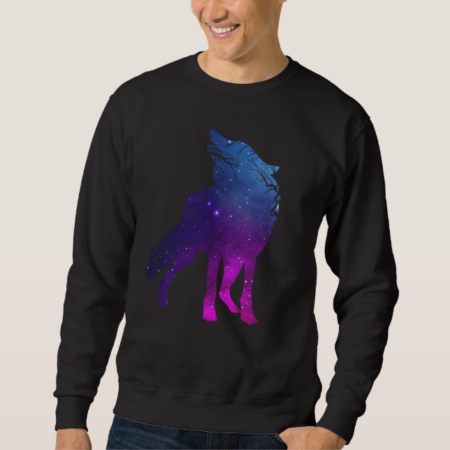 Sweatshirt Loup hurlant Silhouette Wolves Forêt Animal (Devant)