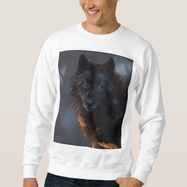 Sweatshirt Loup noir (Devant)