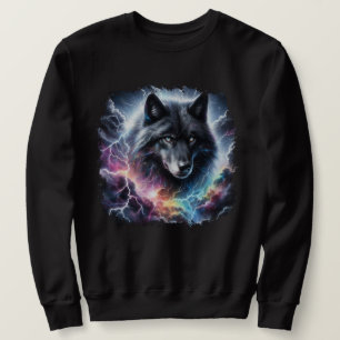 Sweatshirt Loup noir avec éclairs