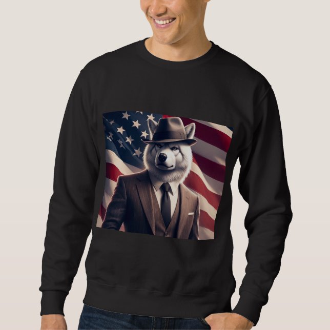 Sweatshirt Loup patriotique   (Devant)