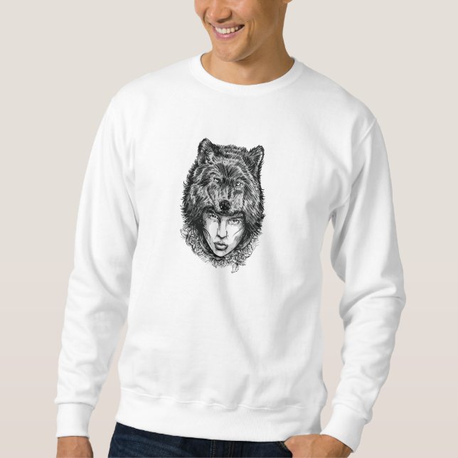 Sweatshirt Loup solitaire (Devant)
