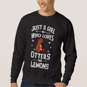 Sweatshirt Loutres Et Citrons Mignonnes Pour Filles Et Femmes