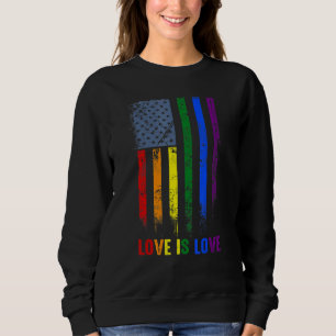 Sweatshirt Love American Flag Rainbow Gay Lgbtq Lgbt Pride Mo