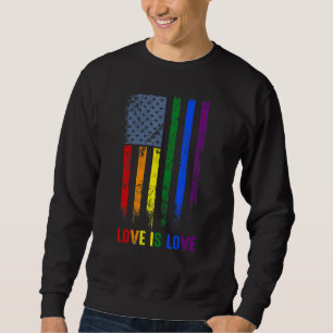 Sweatshirt Love American Flag Rainbow Gay Lgbtq Lgbt Pride Mo