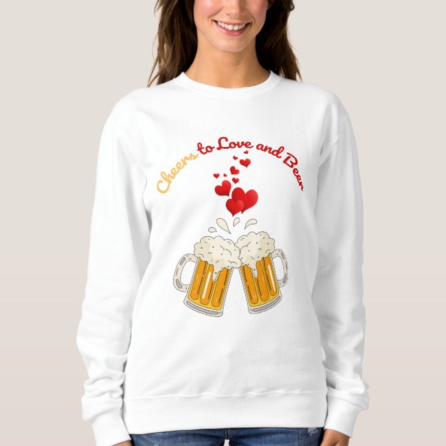 Sweatshirt Love and beer for couples (Devant)