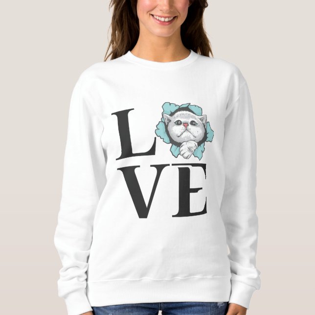 Sweatshirt Love Cats (Devant)