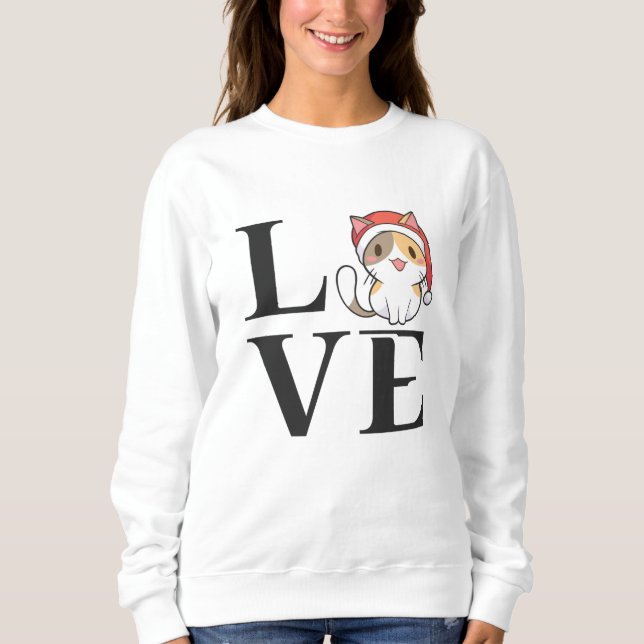 Sweatshirt Love Cats - Père Noël Kitten (Devant)
