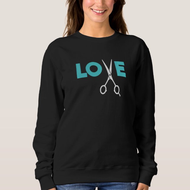 Sweatshirt Love ciseaux coiffeur coiffeur coiffeur (Devant)
