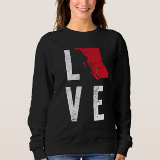 Sweatshirt Love Colombie-Britannique Carte Fête nationale du