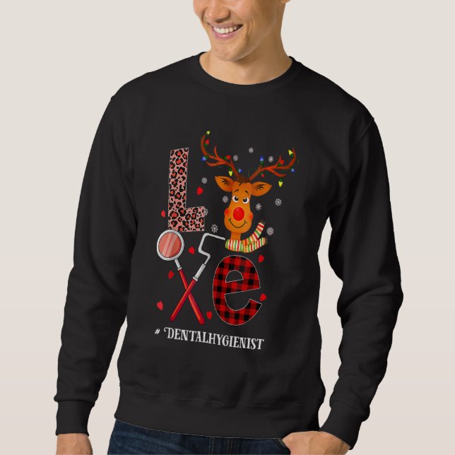 Sweatshirt Love Dental Christmas Reindeer Dentist Dental Squa (Devant)