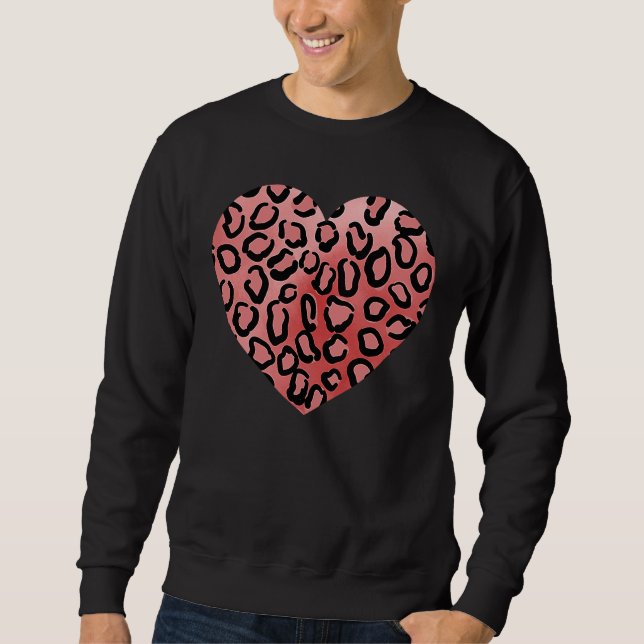 Sweatshirt Love Heart Leopard Cheetah Poster de animal (Devant)