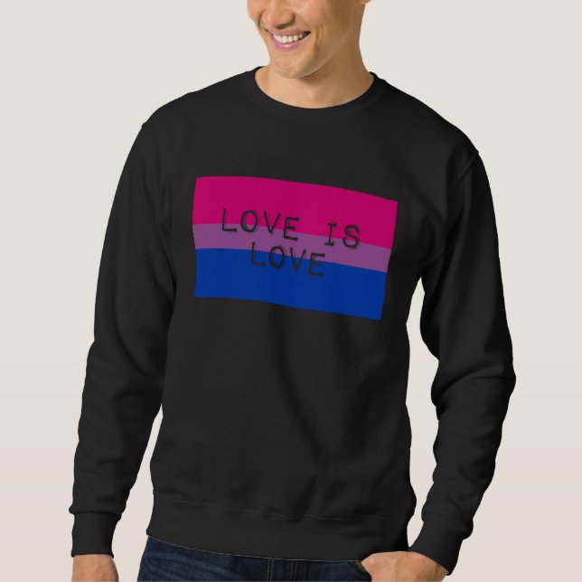 Sweatshirt Love Is Love Cute Gay Bisexual Pride Flag Aestheti (Devant)