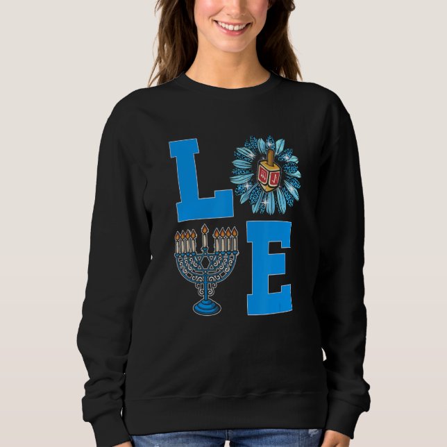 Sweatshirt Love Jewish Daisy Hanukkah Pajamas Chanukah PJs Wo (Devant)