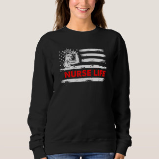 Sweatshirt Love Life Nurse 4 juillet American Flag Patrioti
