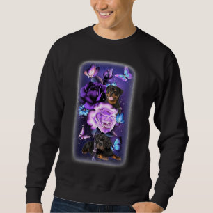 Sweatshirt Love Magical Rottweiler Purple Rose Beurre à fleur
