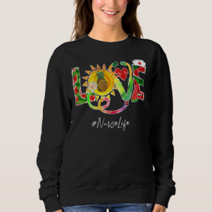Sweatshirt Love Nurse Off Duty Watermelon Pineapple Summer Vi