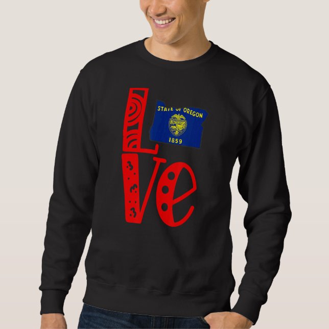 Sweatshirt Love Oregon En Lettres En Bloc (Devant)