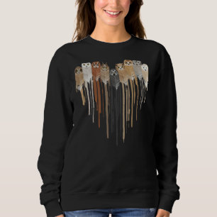 Sweatshirt Love Owl Feather Heart Amérindien Amérindien Améri