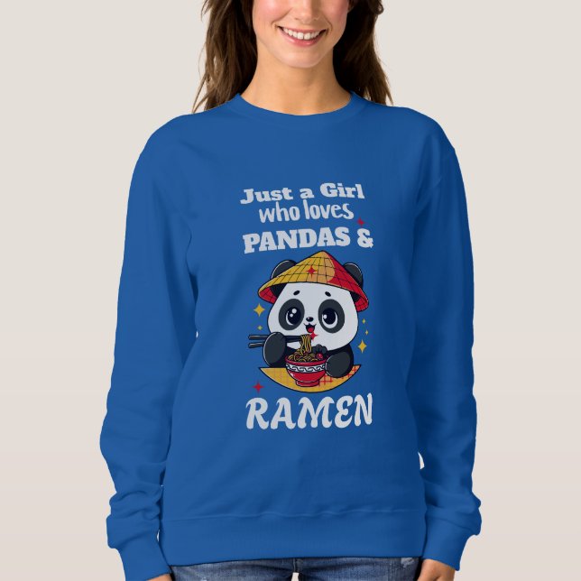 Sweatshirt Love Pandas and Ramen (texte blanc) (Devant)