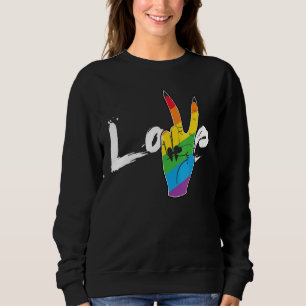 Sweatshirt Love Peace Sign Rainbow Lesbian Lgbt Parade Gay Pr