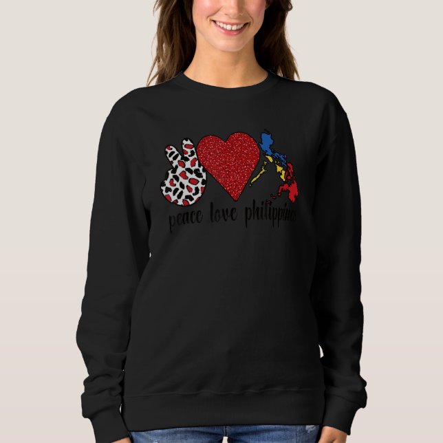 Sweatshirt Love Philippines Fière Drapeau Philippin Racine ph (Devant)