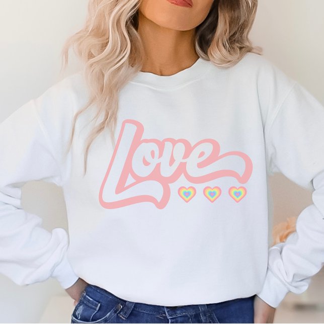 Sweatshirt Love Retro Saint Valentin Sweatshirt, Coeurs (Créateur téléchargé)