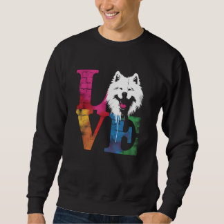 Sweatshirt Love Samoyed - race Vintage de Chien Samoyé coloré
