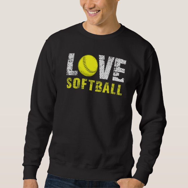 Sweatshirt Love Softball Catcher Pitcher Athlete Sports Base (Devant)