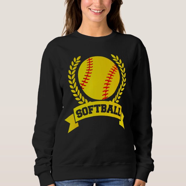 Sweatshirt Love Softball Pour Filles Ados Et Femmes Cool Soft (Devant)