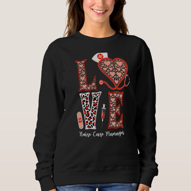 Sweatshirt Love Stethoscope Coeur Leopard Infirmière Coque Ma (Devant)