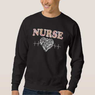 Sweatshirt Love Stethoscope Floral Nurse Life Coeur Beat Nurs