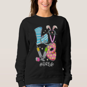 Sweatshirt Love Stethoscope Ou Vie Lapin Infirmière Pâques Jo
