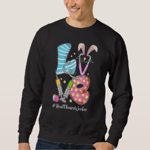 Sweatshirt Love Stethoscope Travailleur de santé Bunny Infirm