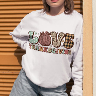 Sweatshirt Love Thanksgiving Rétro, Automne Famille Thanksgiv